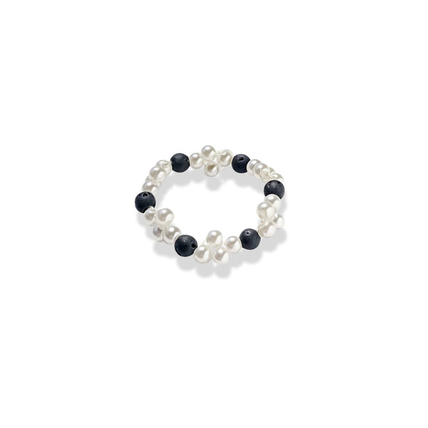 white pearls lavastones ring goals