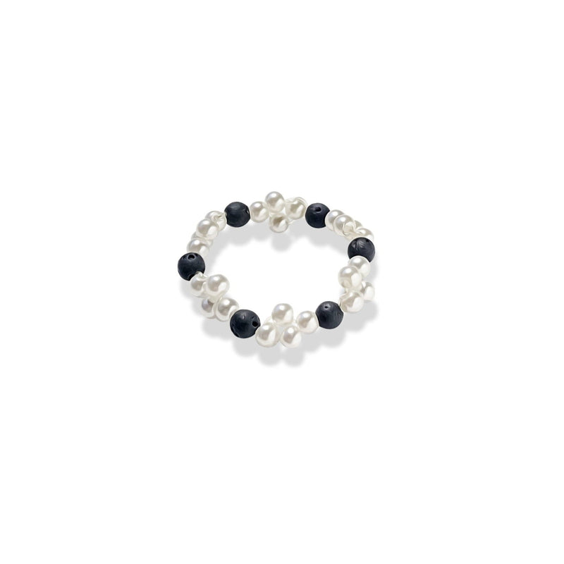 white pearls lavastones ring goals
