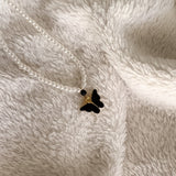 elegant pearly necklace with lavastone essential oil diffuser and butterfly