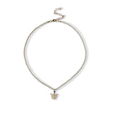 cute pearl necklace white black jewelry lavastone