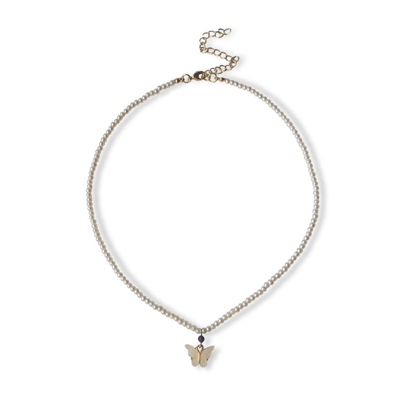 cute pearl necklace white black jewelry lavastone