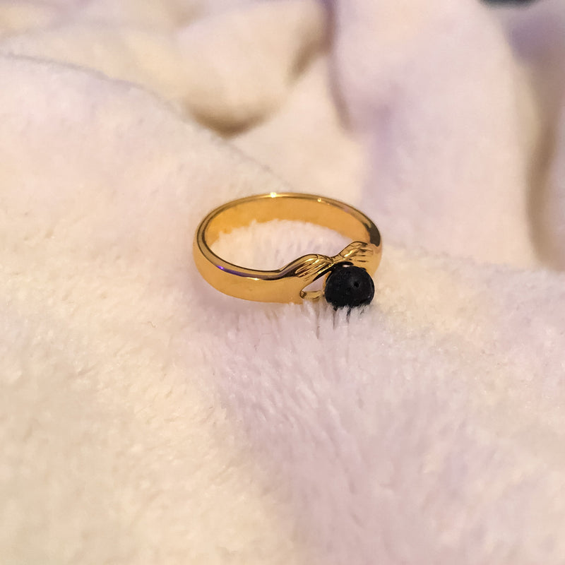 cute ring with hugging hands jewelry trend lavastones